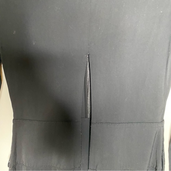 EMPORIO ARMANI Black Wool Blend Mini Dress with Red Collar - Size 4 - Picture 12 of 12